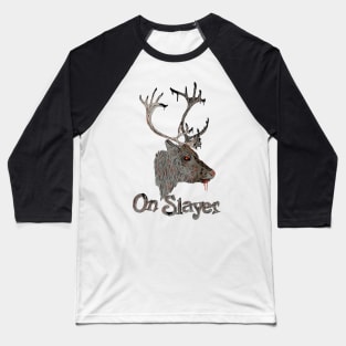 On Slayer Christmas Reindeer Baseball T-Shirt